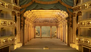 View of a stage from an audience room.